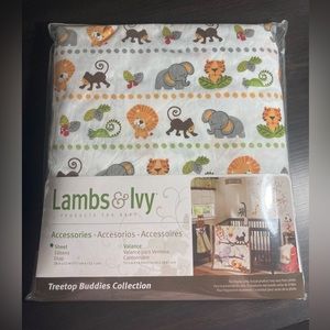 Lambs & Ivy Treetop Buddies jungle collection crib size fitted sheet